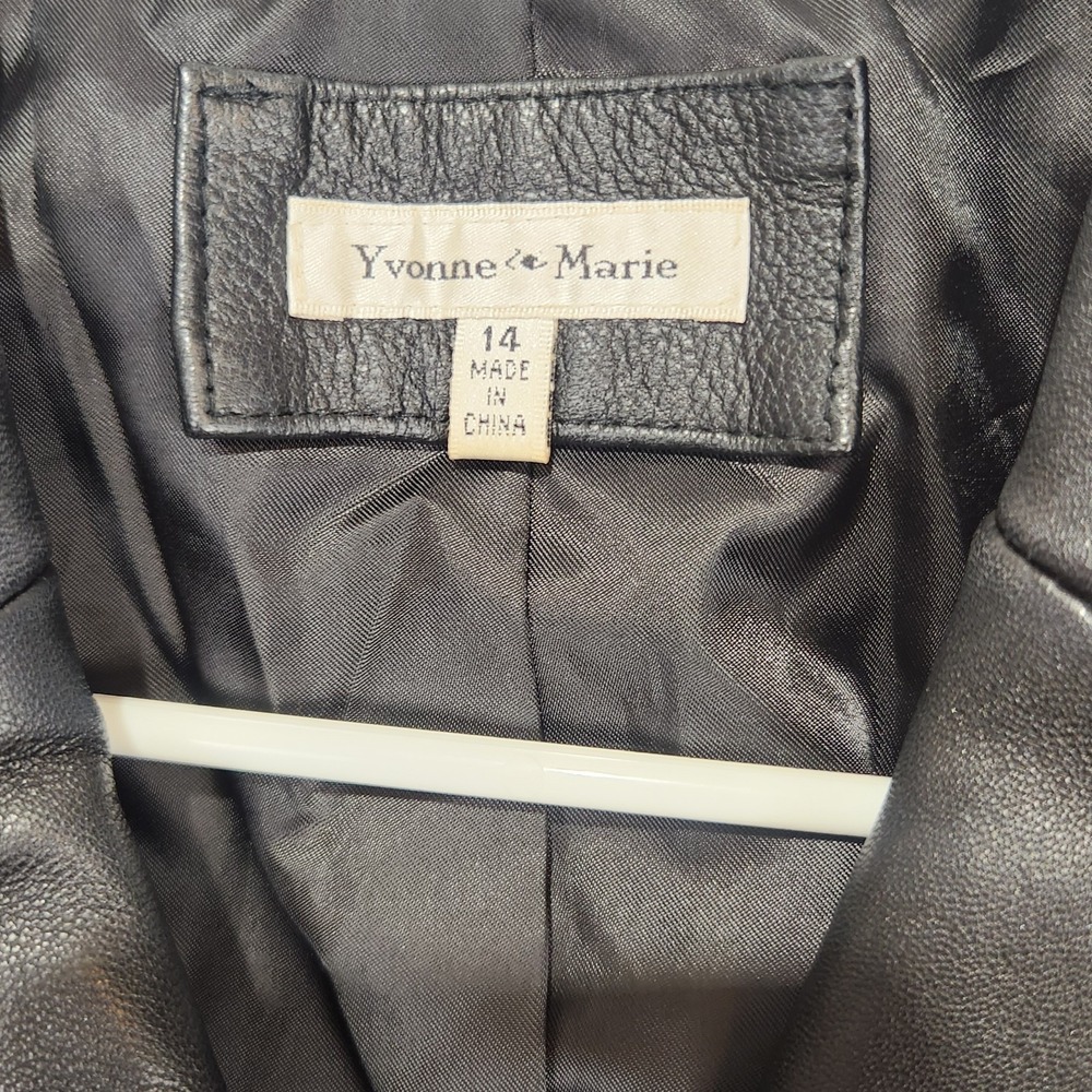 Yvonne Marie Vintage Women's Classic Elegant Leather Jacket Size 14 - Picture 6 of 11